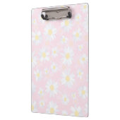 白デイジー花ピンクフローラ クリップボード (左)