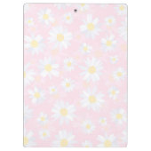 白デイジー花ピンクフローラ クリップボード (裏面)