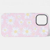 白デイジー花ピンクフローラ iPhoneケース (裏面横)