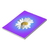 白デイジー花フローラ紫ブルーグラデーション ノートパッド (回転)