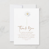白デイジー花可愛エレガントい小さなお礼 サンキューカード (正面)