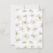 白デイジー花可愛エレガントい小さなお礼 サンキューカード (裏面)