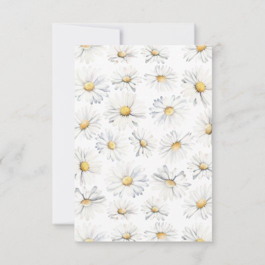 白デイジー花可愛エレガントい小さなお礼 サンキューカード (裏面)