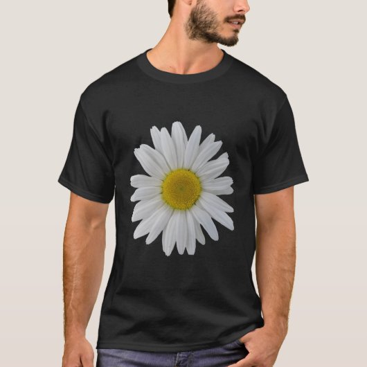 白デイジー花咲きデイジー開花花D Tシャツ (正面)