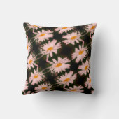 白デイジー花抽象芸術模様 クッション (裏面)