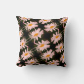 白デイジー花抽象芸術模様 クッション (正面)