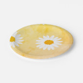 白デイジー花柄 ペーパープレート (アングル)