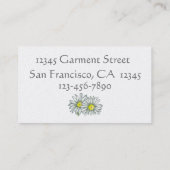 白デイジー花筆とインクスケッチ 名刺 (裏面)