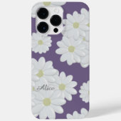 白デイジー花紫色の名前かわいいガーリーフローラ Case-Mate iPhoneケース (裏面)