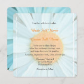 白デイジー花結婚式招待状。 招待状 (正面/裏面)