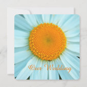 白デイジー花結婚式招待状。 招待状 (裏面)