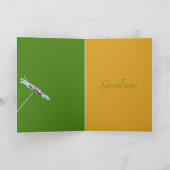 白デイジー花緑の黄色の手術が良くなる カード (内部)