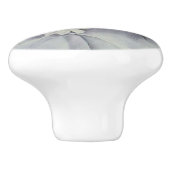 白デイジー花花束装飾陶製ノブ セラミックノブ (側面)