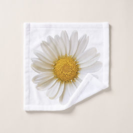 白デイジー花 ウォッシュタオル