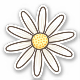 白デイジー花 シール