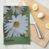 白デイジー キッチンタオル (四つ折り)