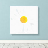 白デイジー キャンバスプリント (インサイチュ (ウッドフロア))