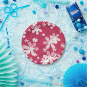 白デイジー ペーパープレート (パーティー)