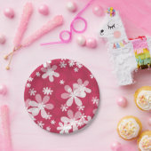 白デイジー ペーパープレート (パーティー)