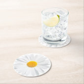 白デイジー ラウンドペーパーコースター (インサイチュ)