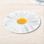 白デイジー ラウンドペーパーコースター (アングル)