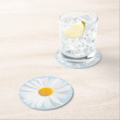 白デイジー ラウンドペーパーコースター (インサイチュ)