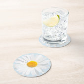 白デイジー ラウンドペーパーコースター (インサイチュ)