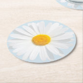 白デイジー ラウンドペーパーコースター (アングル)