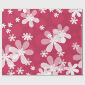 白デイジー ラッピングペーパー (フラット)