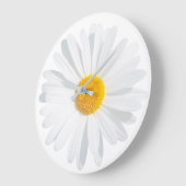 白デイジー ラージ壁時計 (傾斜)