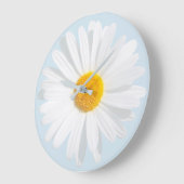 白デイジー ラージ壁時計 (傾斜)