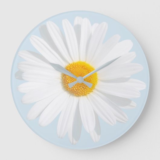 白デイジー ラージ壁時計 (正面)