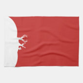 白トナカイ家族ディアスノークリスマス キッチンタオル (横)