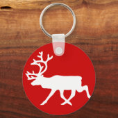 白トナカイ/カリブシルエット キーホルダー (正面)