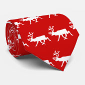 白トナカイ/カリブシルエット ネクタイ (ロール)