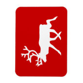 白トナカイ/カリブシルエット マグネット (縦)