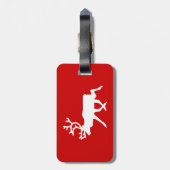 白トナカイ/カリブシルエット ラゲッジタグ (裏面縦)