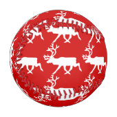 白トナカイ/カリブシルエット 野球ボール (正面左)