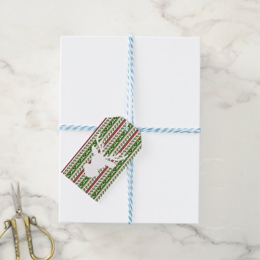 白トナカイ ギフトタグ (より糸つき)