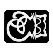 白トリニティーノットケルト猫マグネット マグネット (横)