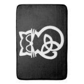 白トリニティーノットケルト猫風呂マット バスマット (正面縦)