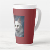 白トルコアンゴラ猫 赤と青 カフェラテマグ (右アングル)