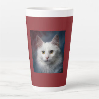 白トルコアンゴラ猫 赤と青 カフェラテマグ