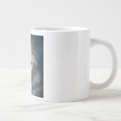 白トルコアンゴラ猫 赤と青 ジャンボコーヒーマグカップ (右)
