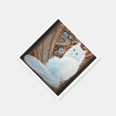 白トルコアンゴラ スタンダードカクテルナプキン (角)