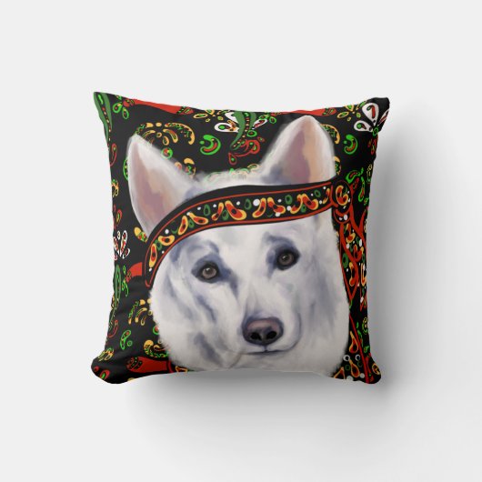 白ドイツの羊飼いメキシコ クッション (正面)