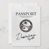 白ドミニカ共和国パスポート日付の保存 セーブザデート (正面)