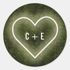 白ネオンハートボックウッド結婚ズ ラウンドシール