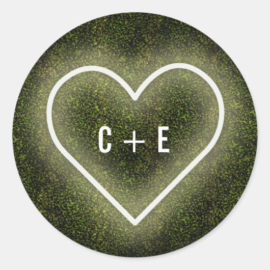 白ネオンハートボックウッド結婚ズ ラウンドシール (正面)