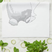 白ノミの巨大ウサギ キッチンタオル (折り畳み)